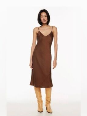 Wilfred coffee bean slip dress, medium
